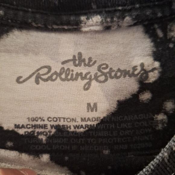 The Rolling Stones Graphic Print Tie Dye T-Shirt Rock Band Tee Size Medium Black - Picture 2 of 6